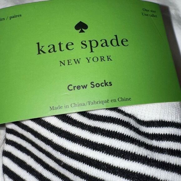 KATE SPADE ♠️ NY THREE PAIR MULTI DESIGNS CREW SOCKS NWT OS - Picture 3 of 4